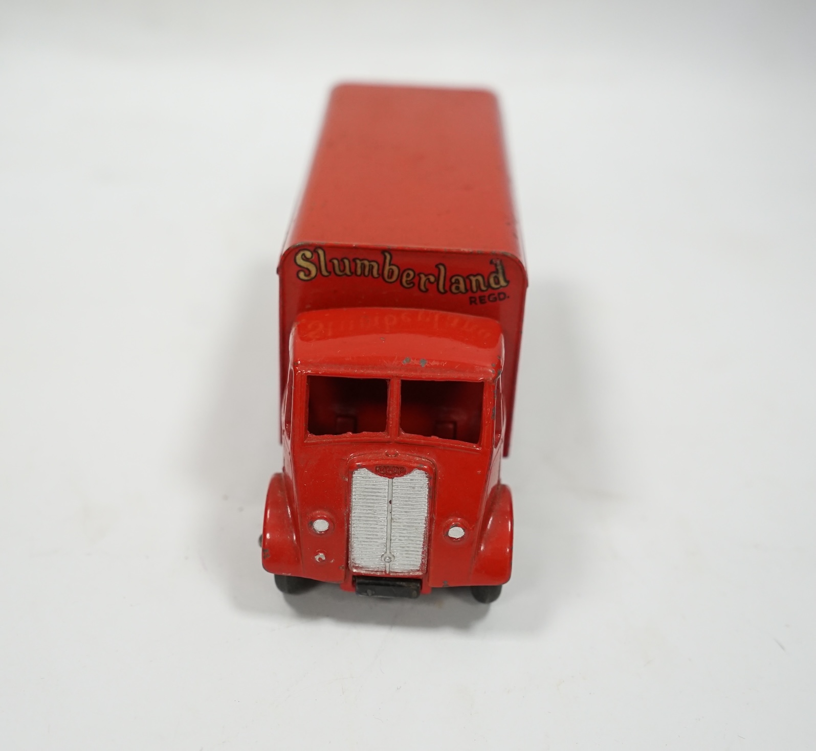 A boxed Dinky Supertoys (514) Guy van in Slumberland livery. Condition - fair to good, minor chipping to the van and fading to the lid of the box.